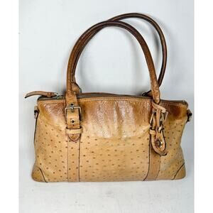 Vintage Dooney & Bourke Ostrich Leather Satchel Handbag